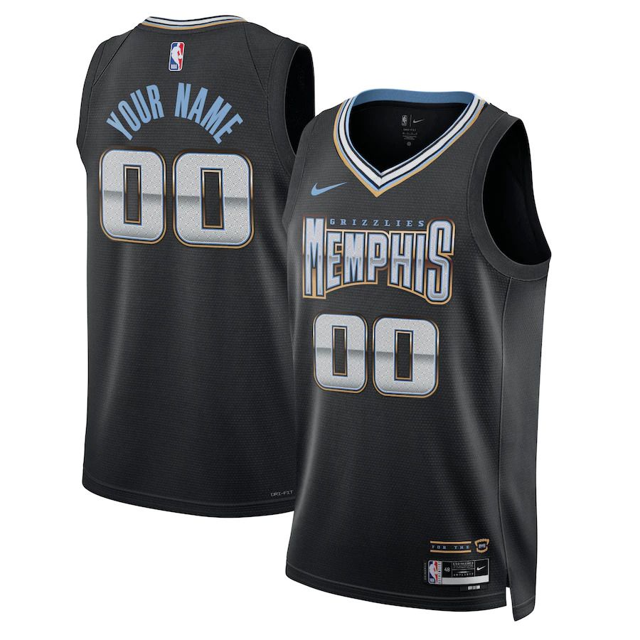 Men Memphis Grizzlies Nike Black City Edition 2022-23 Swingman Custom NBA Jersey->youth nba jersey->Youth Jersey